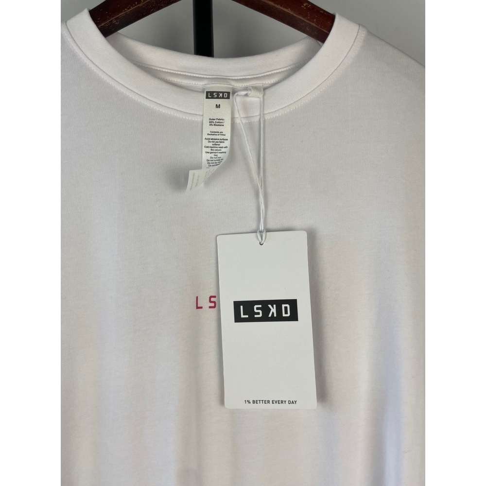 LSKD Mens We Rise By Lifting Others Oversized White Graphic T-Shirt Size 3XL New - Picture 5 of 6